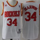 Men's Houston Rockets #34 Hakeem Olajuwon Throwback Basketball Jersey White