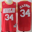 Men's Houston Rockets #34 Hakeem Olajuwon Throwback Basketball Jersey Red
