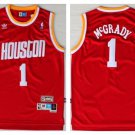 Men's Houston Rockets #1 Tracy McGrady Throwback Basketball Jersey Red