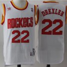 Men's Houston Rockets #22 Clyde Drexler Throwback Basketball Jersey White
