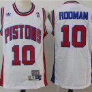 Men's Detroit Pistons #10 Dennis Rodman Throwback Basketball Jersey White