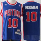 Men's Detroit Pistons #10 Dennis Rodman Throwback Basketball Jersey Blue
