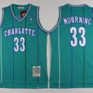 Men's Charlotte Hornets 33# Alonzo Mourning Green Throwback Jersey