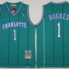 Men's Tyrone Muggsy Bogues #1 Charlotte Hornets Green Throwback Jersey