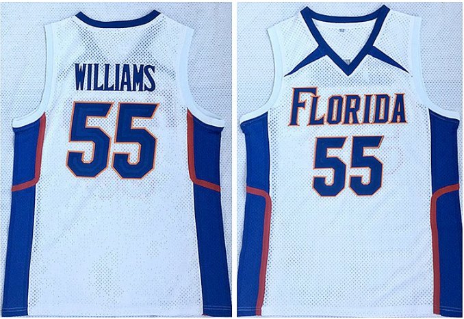 Men's Florida Gators 55# Jason Williams White College Basketball Jersey