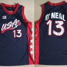 Men's Shaquille O'Neal #13 Throwback 1996 Team USA Basketball Jersey Nvay Stitched