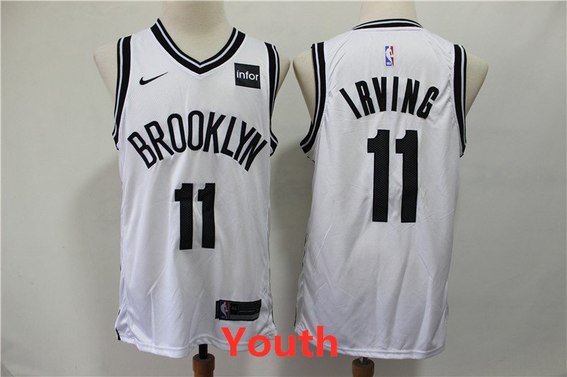 Youth Brooklyn Nets #11 Kyrie Irving Swingman Basketball Jersey White Stitched