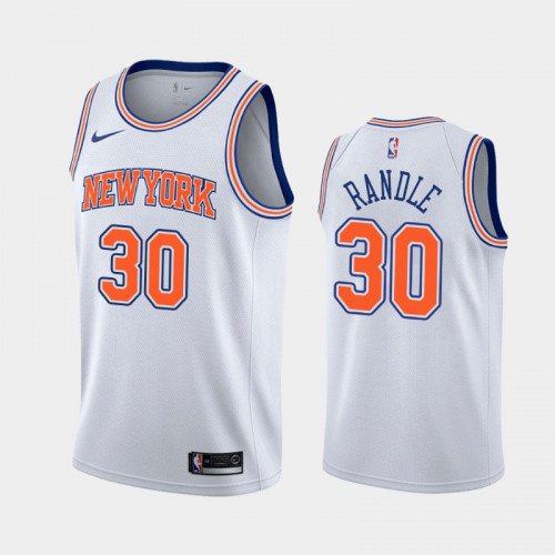Men's New York Knicks #30 Julius Randle White Statement Basketball Jersey Stitched