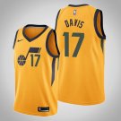 Men's Utah Jazz #17 Ed Davis Statement Edition Swingman Basketball Jersey Yellow
