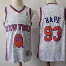 Men's BAPE Joint New York Knicks #93 Retro Basketball Jersey White Stitched