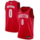 Men's Houston Rockets #0 Russell Westbrook Red Earned Basketball Jersey Stitched