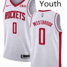 Youth Houston Rockets #0 Russell Westbrook 2019 White Swingman Jersey Stitched