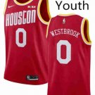 Youth Houston Rockets #0 Russell Westbrook Throwback Red Stitched Jersey