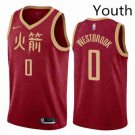 Youth Houston Rockets #0 Russell Westbrook Red City Basketball Jersey Stitched