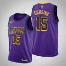 Men's Los Angeles Lakers #15 DeMarcus Cousins Purple City Jersey Stitched