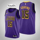 Youth Los Angeles Lakers #15 DeMarcus Cousins Purple City Jersey Stitched
