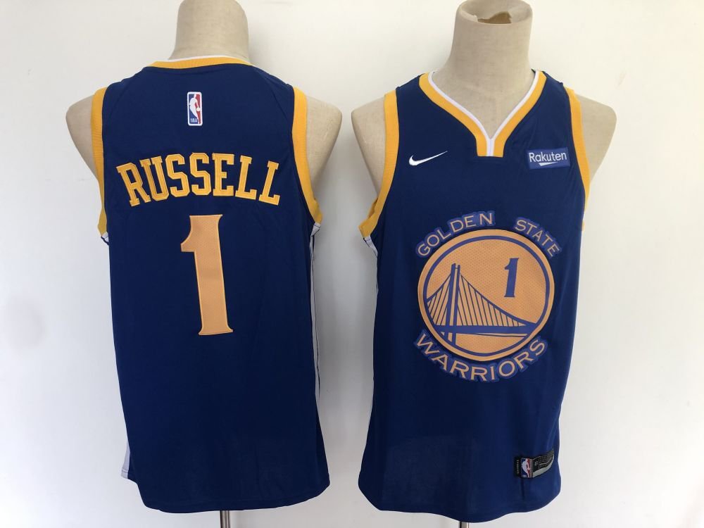 Men's Golden State Warriors #1 D'Angelo Russell Stitched Basketball Jersey Blue