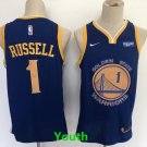 Youth Golden State Warriors #1 D'Angelo Russell Stitched Basketball Jersey Blue