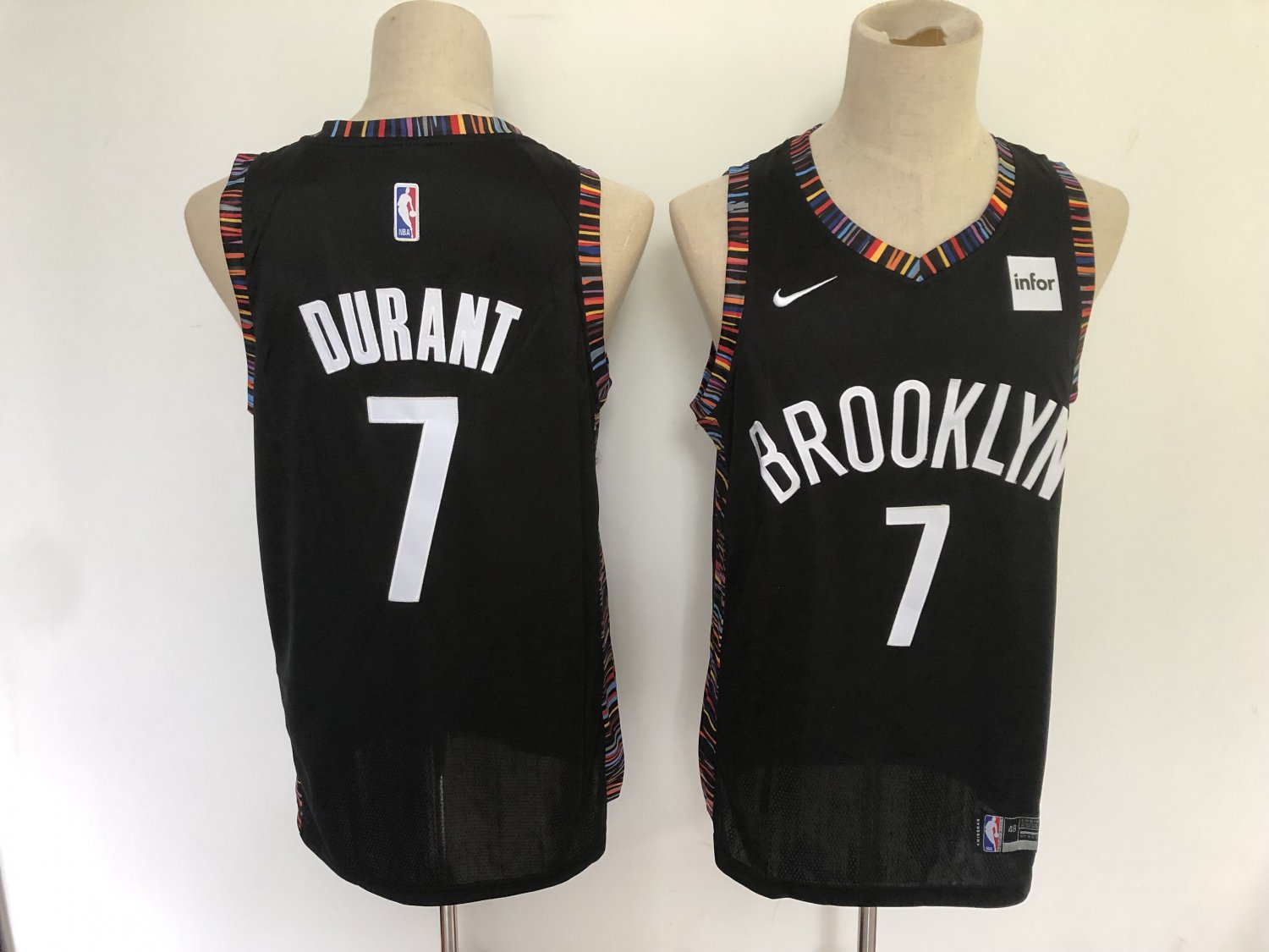 Men's Brooklyn Nets #7 Kevin Durant Black City Basketball Stitched Jersey