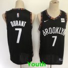 Youth Brooklyn Nets #7 Kevin Durant Black City Basketball Stitched Jersey