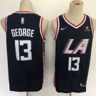 Men's Los Angeles Clippers #13 Paul George Navy City Basketball Jersey Stitched