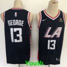 Youth Los Angeles Clippers #13 Paul George Navy City Basketball Jersey Stitched