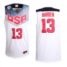 Men's James Harden #13 USA Dream Team 2014 Basketball World Cup Jersey White