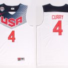 Men's Stephen Curry #4 USA Dream Team 2014 Basketball World Cup Jersey White