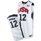 Men's James Harden #12 Throwback 2012 Team USA BasketBall Jersey White Stitched