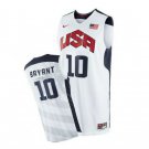 Men's Kobe Bryant #10 Throwback 2012 Team USA BasketBall Jersey White Stitched