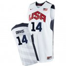 Men's Anthony Davis #14 Throwback 2012 Team USA BasketBall Jersey White Stitched