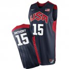 Men's Carmelo Anthony #15 Throwback 2012 Team USA BasketBall Jersey Navy Stitched