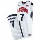 Men's Russell Westbrook #7 Throwback 2012 Team USA BasketBall Jersey White Stitched