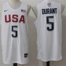 Men's Kevin Durant #5 Olympics 2016 Dream Team USA BasketBall Jersey White