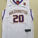 Men's Washington College #20 Markelle Fultz Basketball Jerseys White