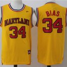 Men's Maryland Terrapins #34 Len Bias College Basketball Jersey Yellow