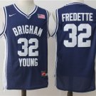 Men's Brigham Young #32 Jimmer Fredette Basketball Jersey Stitched Navy