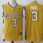Men's Tin Duncan #3 Chris Paul College Basketball Jersey Stitched Yellow