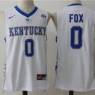 Men's Kentucky Wildcats #0 De'Aaron Fox College Basketball Jersey Stitched White