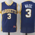 Men's Marquette Golden Eagles #3 Dwyane Wade Basketball College Jersey Navy