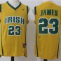 Men's Lebron James #23 Irish High School Basketball Jersey Yellow Stitched