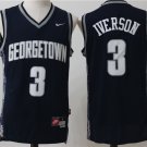Men's Allen Iverson #3 Georgetown Hoyas College Basketball Jersey Stiched Navy
