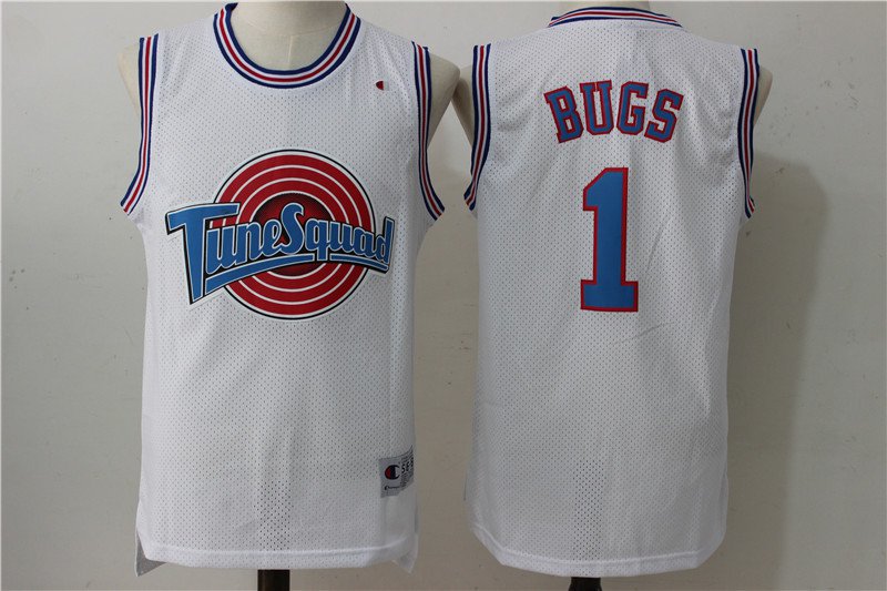 Bugs Bunny #1 Tune Squad Space Jam Movie Basketball Jersey White