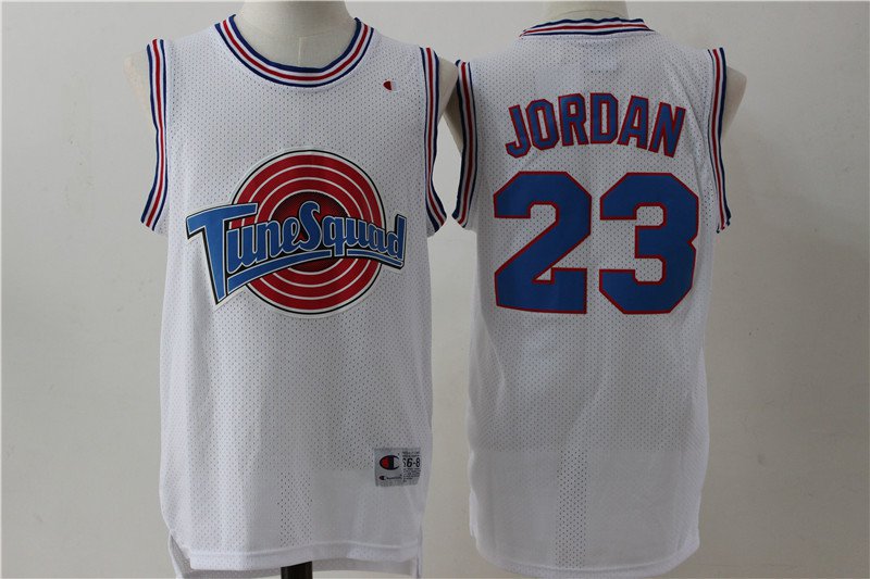 Space Jam Michael Jordan #23 Tune Squad Basketball White Jersey Throwback