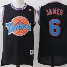 Space Jam Lebron James #6 Tune Squad Basketball Throwback Black Jersey Movie