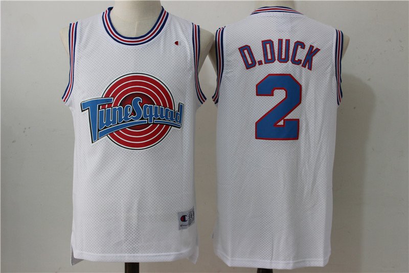 Daffy D.Duck Tune Squad #2 Space Jam Basketball Jersey White