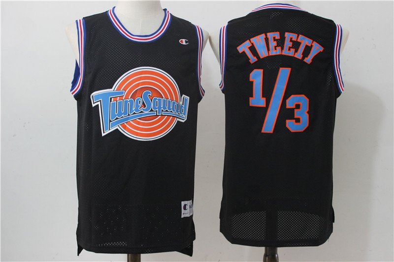 Tweety Bird 1/3 Tune Squad Space Jam Movie Basketball Jersey Black