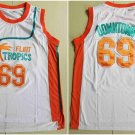 Downtown Malone Basketball Jersey #69 Flint Tropics Movie Semi Pro White New
