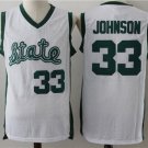 Men's Michigan State #33 Earvin Johnson White College Basketball Jersey