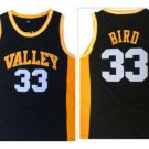 Men's Spring Valley High School #33 Larry Bird Black Basketball Jersey